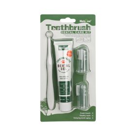 Oral Hygiene Kit For Cats And Dogs 3 Piece Set With Dual Ended Toothbrush (Option: Vanilla Flavor)