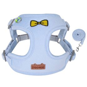 dog Harnesses and dog leash set; Pet Traction Rope Vest Pet Chest Strap Small and Medium Dog Strap Reflective Dog Walking Rope Wholesale (colour: Blue, Specification (L * W): M)