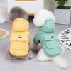 Dog warm clothing; Autumn and winter clothes New cotton padded clothes Teddy pet clothes Winter plush corduroy pull loop two leg cotton padded clothes