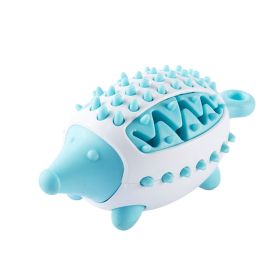 Phedgehog Shape Dog Toy Leaking Food Toys For Small Large Dogs Cat Chewing Toys (Color: Blue)